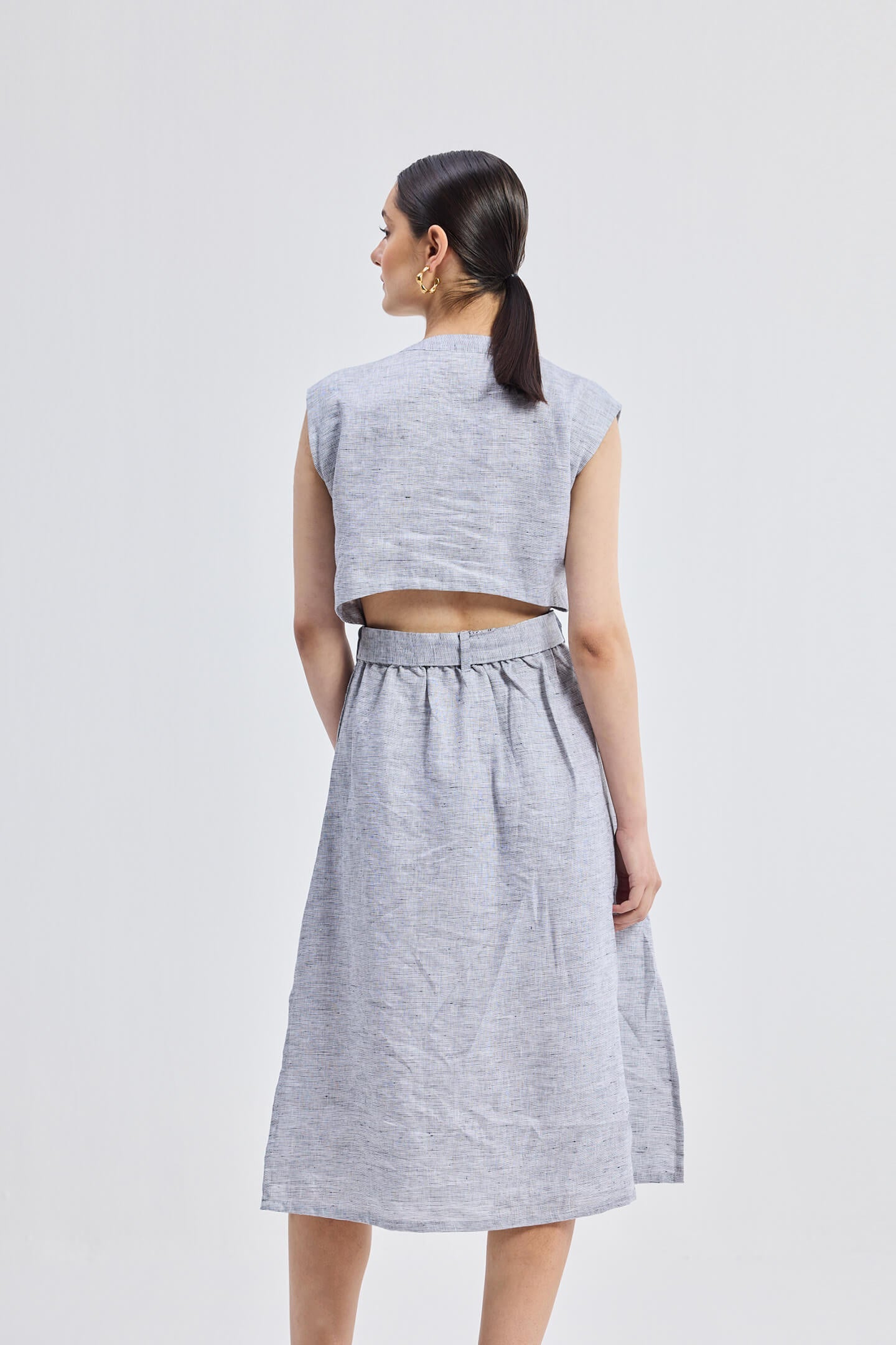 Linen Dress in Pin Stripes