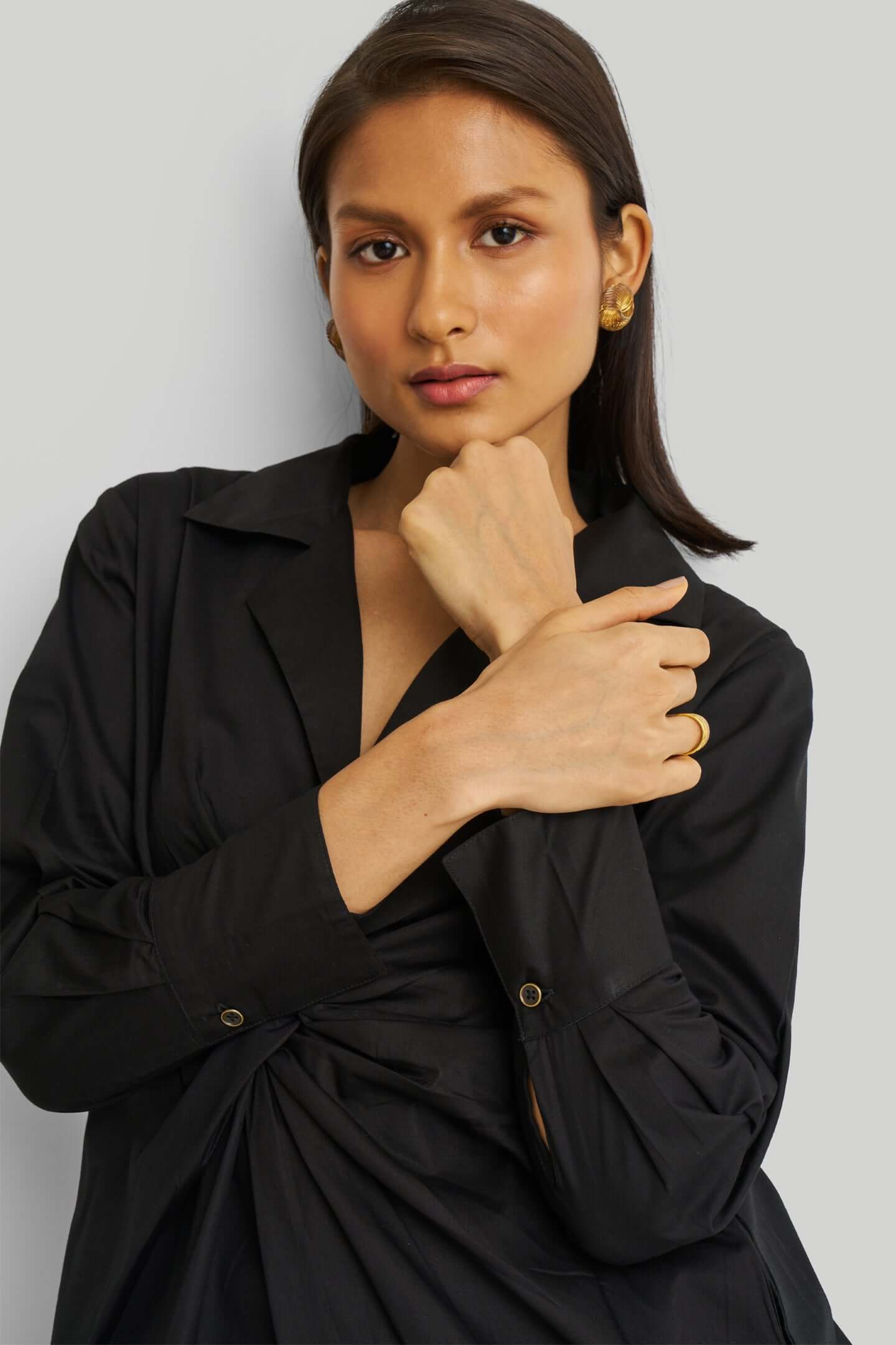 Black Dress with Front Twist