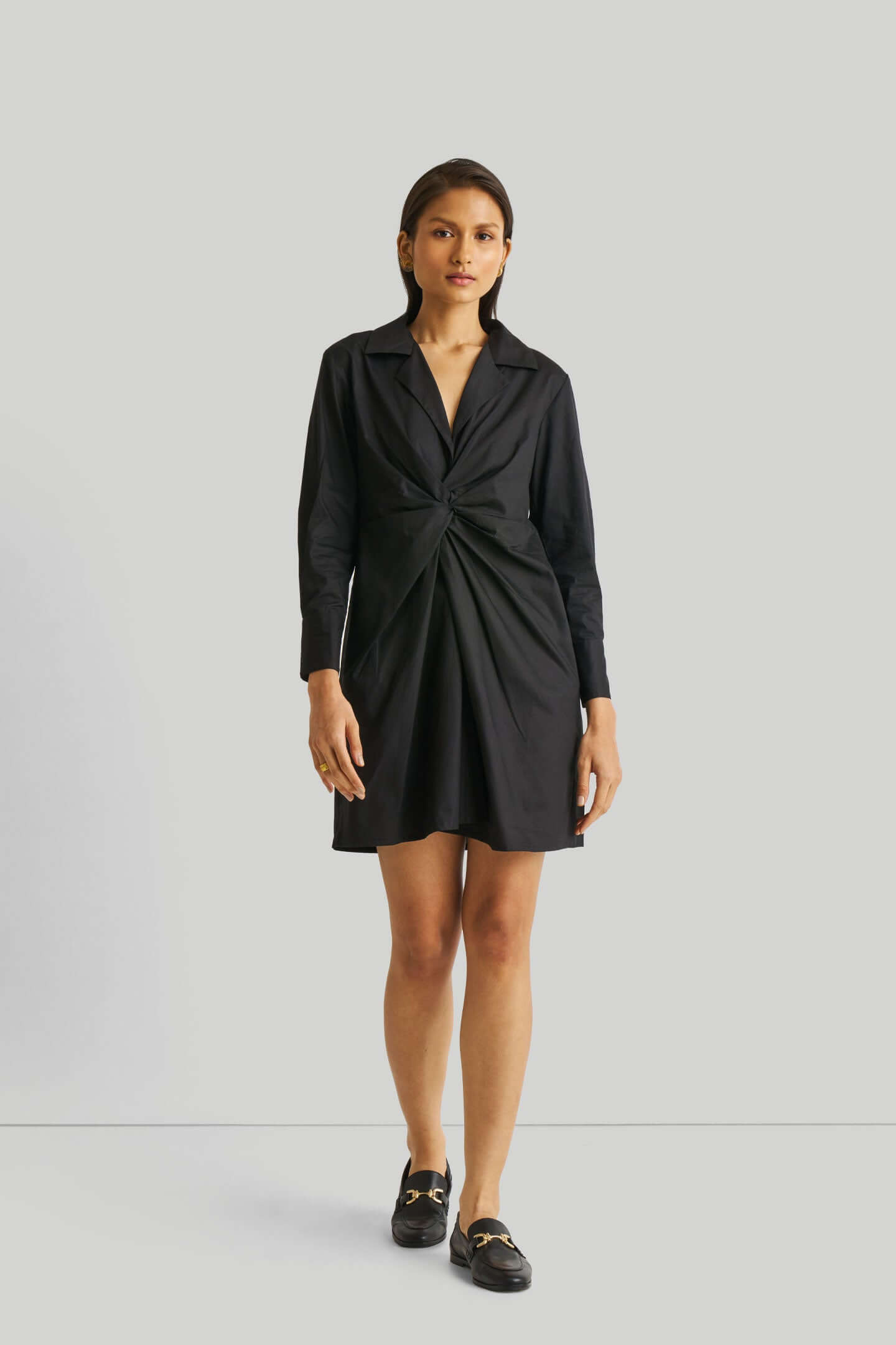 Black Dress with Front Twist