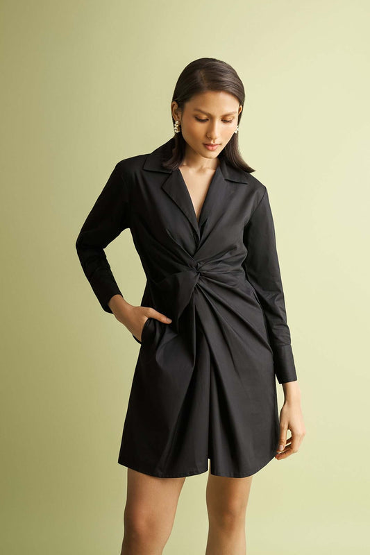 Black Dress with Front Twist