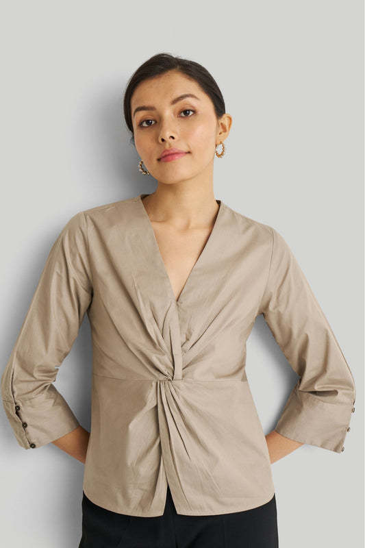 Front Twist Top in Ecru