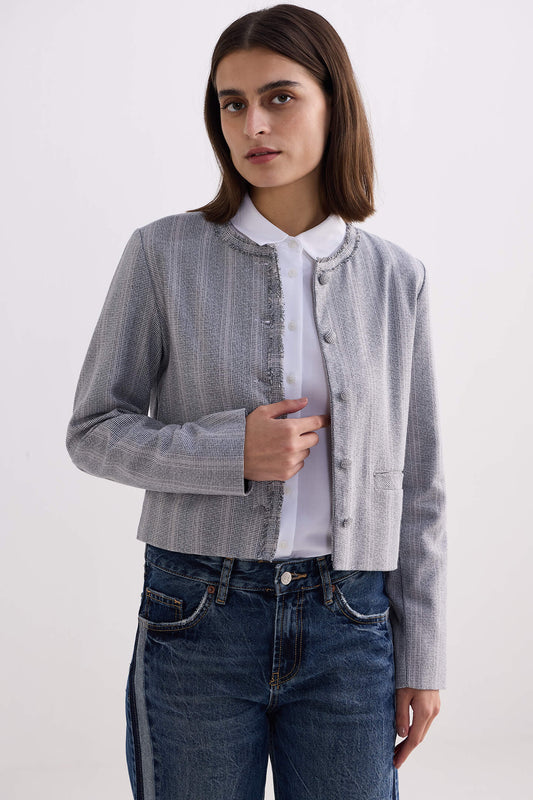 Lady's Jacket in Grey Cotton Tweed