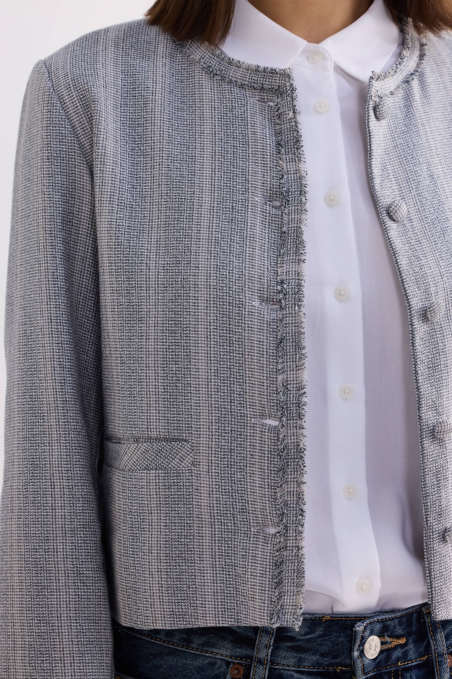 Lady's Jacket in Grey Cotton Tweed