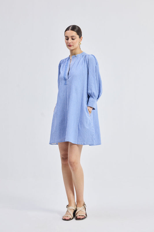 Oversized Cotton Tunic Dress with Optional Belt