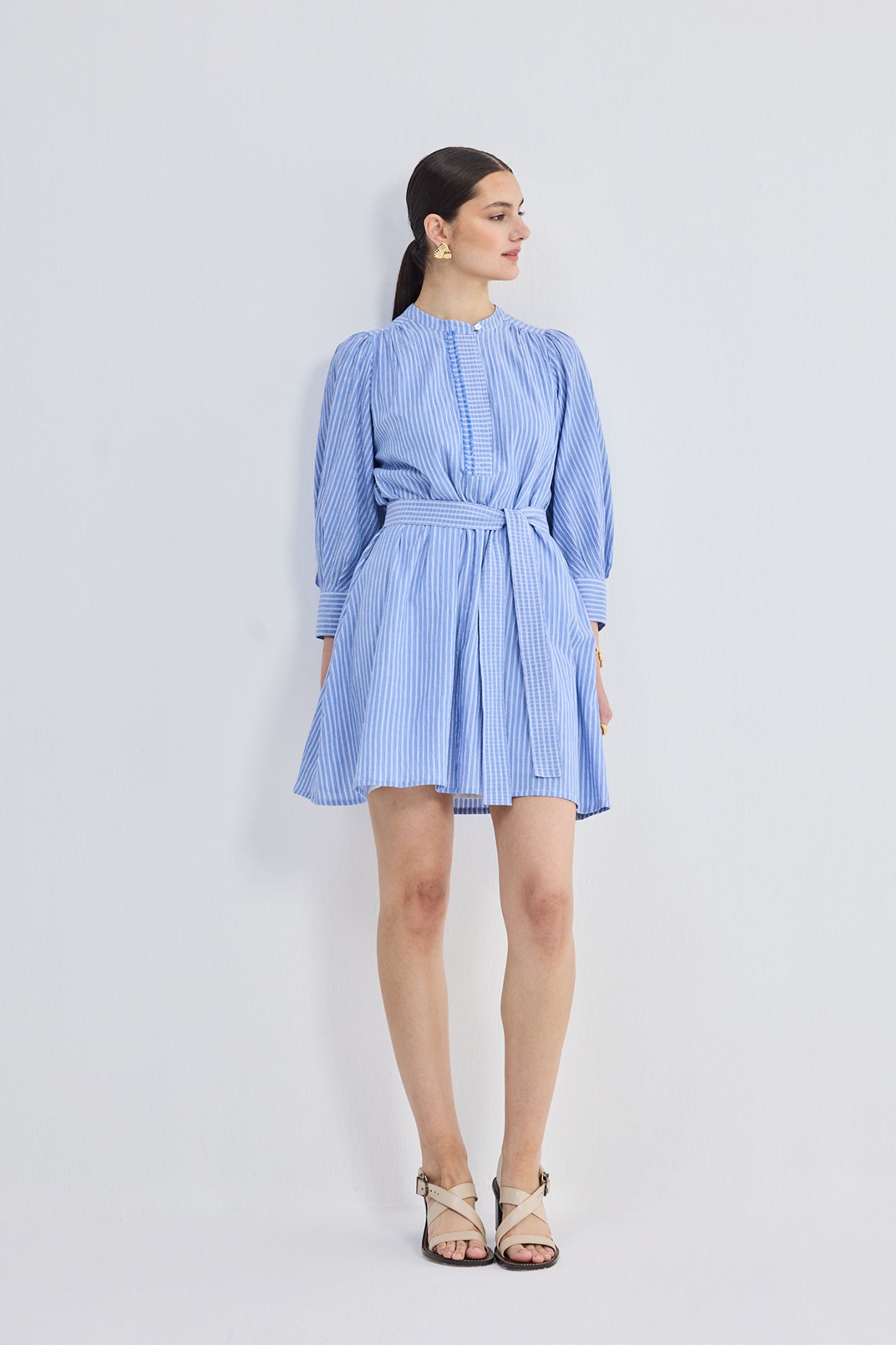 Oversized Cotton Tunic Dress with Optional Belt